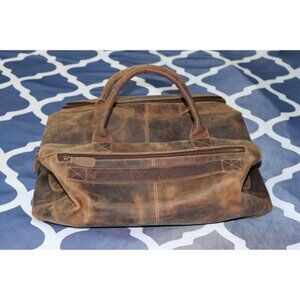 Men and Women Full Grain Leather Overnight Weekend Leather Bags Sports Gym Bag